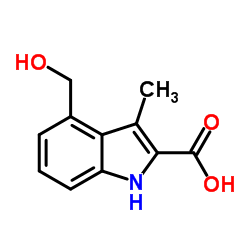 4-(Hydroxymethyl)-3-methyl-1H-indole-2-carboxylic acid结构式