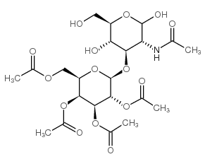 2-Acetamido-3-O-(2,3,4,6-tetra-O-acetyl-b-D-galactopyranosyl)-2-deoxy-D-glucopyranose结构式