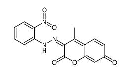 4-methyl-3-[(2-nitrophenyl)hydrazinylidene]chromene-2,7-dione结构式