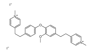 4-[2-(3-Methoxy-4-{4-[2-(1-methyl-4-pyridiniumyl)ethyl]phenoxy}ph enyl)ethyl]-1-methylpyridinium diiodide结构式