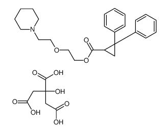 2-hydroxypropane-1,2,3-tricarboxylic acid,2-(2-piperidin-1-ylethoxy)ethyl 2,2-diphenylcyclopropane-1-carboxylate Structure