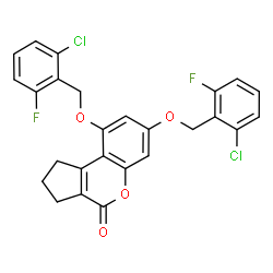 7,9-bis[(2-chloro-6-fluorophenyl)methoxy]-2,3-dihydro-1H-cyclopenta[c]chromen-4-one structure