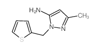 5-Methyl-2-thiophen-2-ylmethyl-2H-pyrazol-3-ylamine Structure