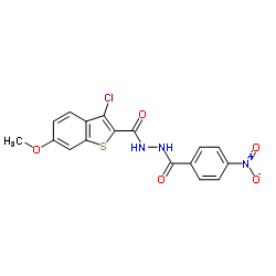 3-Chloro-6-methoxy-N'-(4-nitrobenzoyl)-1-benzothiophene-2-carbohydrazide Structure