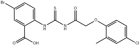 5-bromo-2-[[[[(4-chloro-2-methylphenoxy)acetyl]amino]thioxomethyl]amino]-benzoic acid Structure