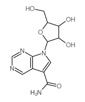 9-[3,4-dihydroxy-5-(hydroxymethyl)oxolan-2-yl]-2,4,9-triazabicyclo[4.3.0]nona-1,3,5,7-tetraene-7-carboxamide Structure