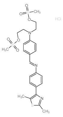 4-[[4-(2,5-dimethyl-1,3-thiazol-4-yl)phenyl]iminomethyl]-N,N-bis(2-methylsulfonyloxyethyl)aniline structure