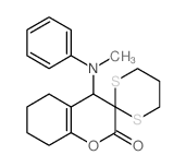 4'-(N-methylanilino)spiro[1,3-dithiane-2,3'-5,6,7,8-tetrahydro-4H-chromene]-2'-one Structure