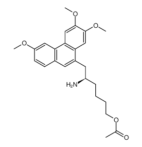 (R)-5-amino-6-(3,6,7-trimethoxyphenanthren-9-yl)hexyl acetate结构式