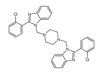 2-(2-chlorophenyl)-1-[[4-[[2-(2-chlorophenyl)benzimidazol-1-yl]methyl]piperazin-1-yl]methyl]benzimidazole结构式