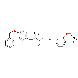 2-[4-(Benzyloxy)phenoxy]-N'-[(E)-(3-ethoxy-4-hydroxyphenyl)methylene]propanehydrazide Structure