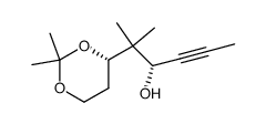 1,3-Dioxane-4-ethanol,bta,bta,2,2-tetramethyl-alpha-1-propynyl-,(alphaS,4S)-(9CI) structure