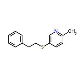 Pyridine, 2-methyl-5-[(2-phenylethyl)thio]- (9CI) structure