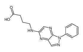 4-[(1-phenylpyrazolo[3,4-b]pyrazin-5-yl)amino]butanoic acid Structure