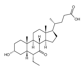 3α-hydroxy-6-ethyl-7-keto-5β-cholan-24-oic acid Structure