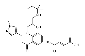 (E)-but-2-enedioic acid,1-[2-[2-hydroxy-3-(2-methylbutan-2-ylamino)propoxy]phenyl]-3-(1-methylpyrazol-4-yl)propan-1-one结构式