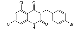 3-(4-bromo-benzyl)-5,7-dichloro-1H-quinazoline-2,4-dione Structure