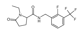 1-ethyl-N-{[2-fluoro-3-(trifluoromethyl)phenyl]methyl}-5-oxoprolinamide结构式