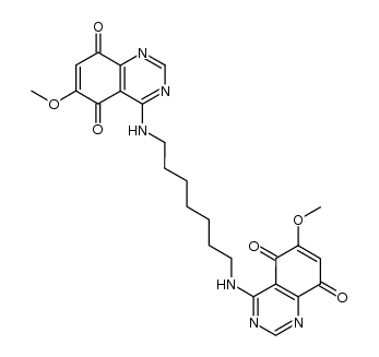 4,4'-(heptane-1,7-diylbis(azanediyl))bis(6-methoxyquinazoline-5,8-dione)结构式