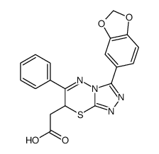 2-[3-(1,3-benzodioxol-5-yl)-6-phenyl-7H-[1,2,4]triazolo[3,4-b][1,3,4]thiadiazin-7-yl]acetic acid Structure