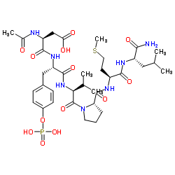 Ac-Asp-Tyr(PO3H2)-Val-Pro-Met-Leu-NH2 Structure