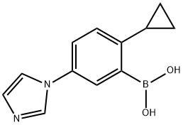 2-Cyclopropyl-5-(imidazol-1-yl)phenylboronic acid structure