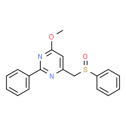 (6-METHOXY-2-PHENYL-4-PYRIMIDINYL)METHYL PHENYL SULFOXIDE structure