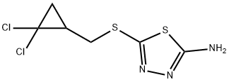 5-([(2,2-dichlorocyclopropyl)methyl]sulfanyl)-1,3,4-thiadiazol-2-amine structure