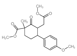 methyl 3-(methoxycarbonylmethyl)-4-(4-methoxyphenyl)-1-methyl-2-oxo-cyclohexane-1-carboxylate structure