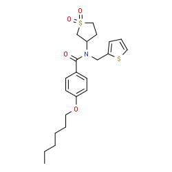 N-(1,1-dioxidotetrahydro-3-thienyl)-4-(hexyloxy)-N-(2-thienylmethyl)benzamide结构式