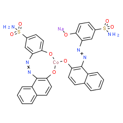 sodium bis[4-hydroxy-3-[(2-hydroxy-1-naphthyl)azo]benzenesulphonamidato(2-)]cobaltate(1-) Structure