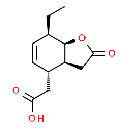 4-Benzofuranaceticacid,7-ethyl-2,3,3a,4,7,7a-hexahydro-2-oxo-,(3aR,4S,7S,7aS)-rel-(9CI) Structure