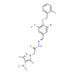 1H-Pyrazole-1-aceticacid,3,5-dimethyl-4-nitro-,[[3-bromo-4-[(2-fluorophenyl)methoxy]-5-methoxyphenyl]methylene]hydrazide(9CI)结构式