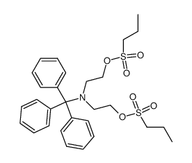 Propane-1-sulfonic acid 2-{[2-(propane-1-sulfonyloxy)-ethyl]-trityl-amino}-ethyl ester结构式