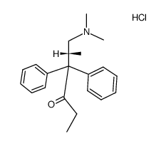 (R)-1-dimethylamino-2-methyl-3.3-diphenyl-hexanone-(4), hydrochloride Structure