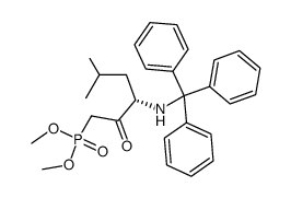 1-(dimethylphosphonate)-2-oxo-3-(tritylamino)-5-methylhexane Structure