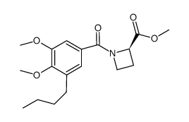 1-(3-butyl-4,5-dimethoxybenzoyl)azetidine-2R-carboxylic acid methyl ester Structure