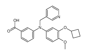 N-(3-cyclobutyloxy-4-methoxyphenyl)-N-(3-pyridylmethyl)-3-aminobenzoic acid Structure