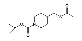 4-Acetylsulfanylmethyl-piperidine-1-carboxylic acid tert-butyl ester结构式