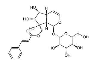 [(1S)-1,4aα,5,6,7,7aα-Hexahydro-5α,6β,7α-trihydroxy-7-[[(E)-1-oxo-3-phenyl-2-propenyloxy]methyl]cyclopenta[c]pyran-1-yl]β-D-glucopyranoside Structure