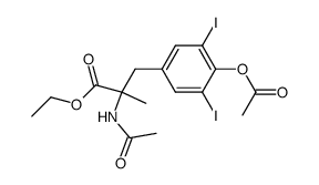 ethyl 2-acetamido-3-(4-acetoxy-3,5-diiodophenyl)-2-methylpropanoate结构式