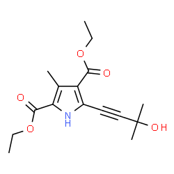 1H-Pyrrole-2,4-dicarboxylicacid,5-(3-hydroxy-3-methyl-1-butynyl)-3-methyl-,diethylester(9CI) Structure