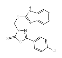 3-(1H-benzoimidazol-2-ylsulfanylmethyl)-5-(4-chlorophenyl)-1,3,4-thiadiazole-2-thione Structure