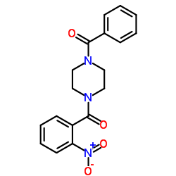 (4-Benzoyl-1-piperazinyl)(2-nitrophenyl)methanone结构式