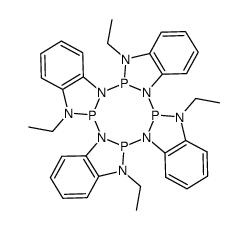 5,12,19,26-tetraethyl-5H,12H,19H,26H-benzo[4,5][1,3,2]diazaphospholo[1,2-a]benzo[4,5][1,3,2]diazaphospholo[1,2-c]benzo[4,5][1,3,2]diazaphospholo[1,2-e]benzo[4,5][1,3,2]diazaphospholo[1,2-g][1,3,5,7,2,4,6,8]tetrazatetraphosphocine结构式