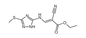 Ethyl Z,E-2-cyano-3-(3-methylthio-1H-1,2,4-triazol-5-yl)aminoacrylate结构式