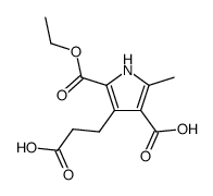 3-(2-ethoxycarbonyl-4-carboxy-5-methyl-pyrrol-3-yl)-propionic acid结构式