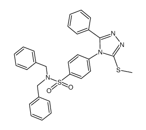 N,N-dibenzyl-4-(3-methylthio-5-phenyl-4H-1,2,4-triazol-4-yl)benzenesulfonamide Structure