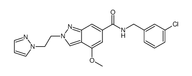 N-(3-Chlorobenzyl)-4-methoxy-2-[2-(1H-pyrazol-1-yl)ethyl]-2H-indazole-6-carboxamide结构式