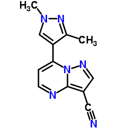 7-(1,3-DIMETHYL-1H-PYRAZOL-4-YL)-PYRAZOLO[1,5-A]-PYRIMIDINE-3-CARBONITRILE Structure